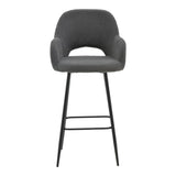 Scaun de bar Renish, Gri - Alb, 51x57x114 cm - Gri