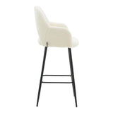 Scaun de bar Renish, Gri - Alb, 51x57x114 cm - Alb