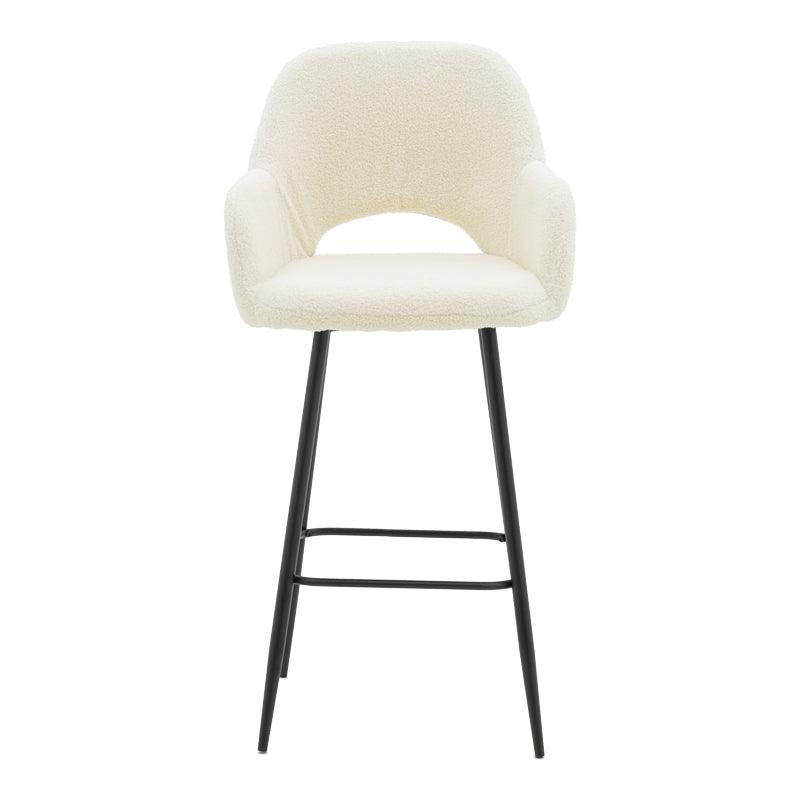 Scaun de bar Renish, Gri - Alb, 51x57x114 cm - Alb
