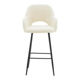 Scaun de bar Renish, Gri - Alb, 51x57x114 cm - Alb