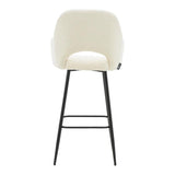 Scaun de bar Renish, Gri - Alb, 51x57x114 cm - Alb