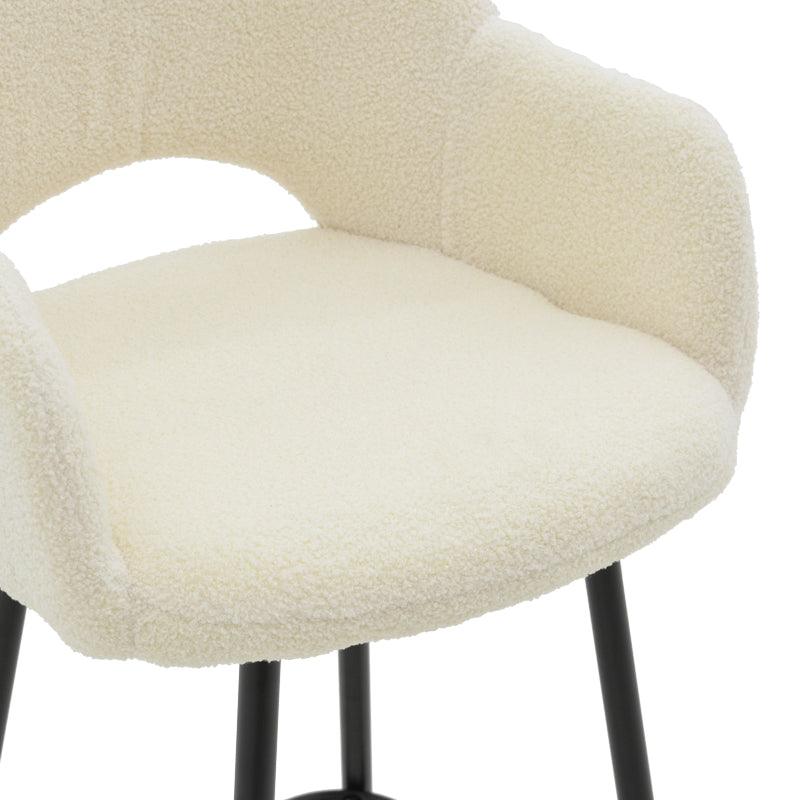 Scaun de bar Renish, Gri - Alb, 51x57x114 cm - Alb