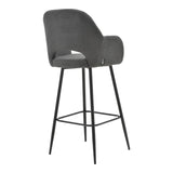 Scaun de bar Renish, Gri - Alb, 51x57x114 cm - Gri