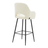 Scaun de bar Renish, Gri - Alb, 51x57x114 cm - Alb