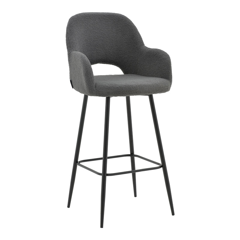 Scaun de bar Renish, Gri - Alb, 51x57x114 cm - Scaun de bar Renish, Gri - Alb, 51x57x114 cm