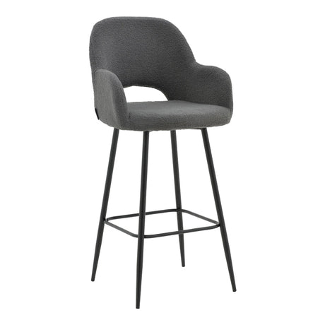 Scaun de bar Renish, Gri - Alb, 51x57x114 cm