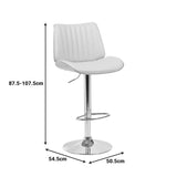 Scaun de bar Amani, PU si metal, 51x54x88-107 cm - Bej