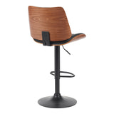 Scaun de bar Amani, PU si metal, 51x54x88-107 cm - Negru