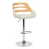 Scaun de bar Fern, PU, lemn si metal, 50x49x89-110 cm - 332-000023