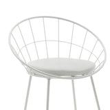 Scaun de bar Seth, Negru - Alb, 52x52x99 cm - Alb