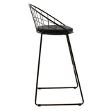 Scaun de bar Seth, Negru - Alb, 52x52x99 cm - Negru