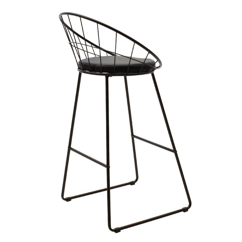 Scaun de bar Seth, Negru - Alb, 52x52x99 cm - Negru
