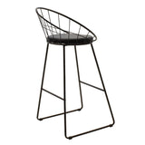 Scaun de bar Seth, Negru - Alb, 52x52x99 cm - Negru