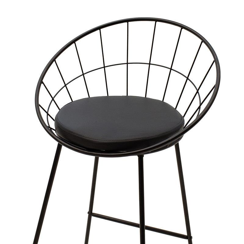 Scaun de bar Seth, Negru - Alb, 52x52x99 cm - Negru