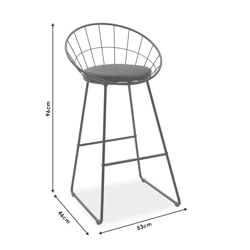 Scaun de bar Seth, Negru - Alb, 52x52x99 cm - Negru