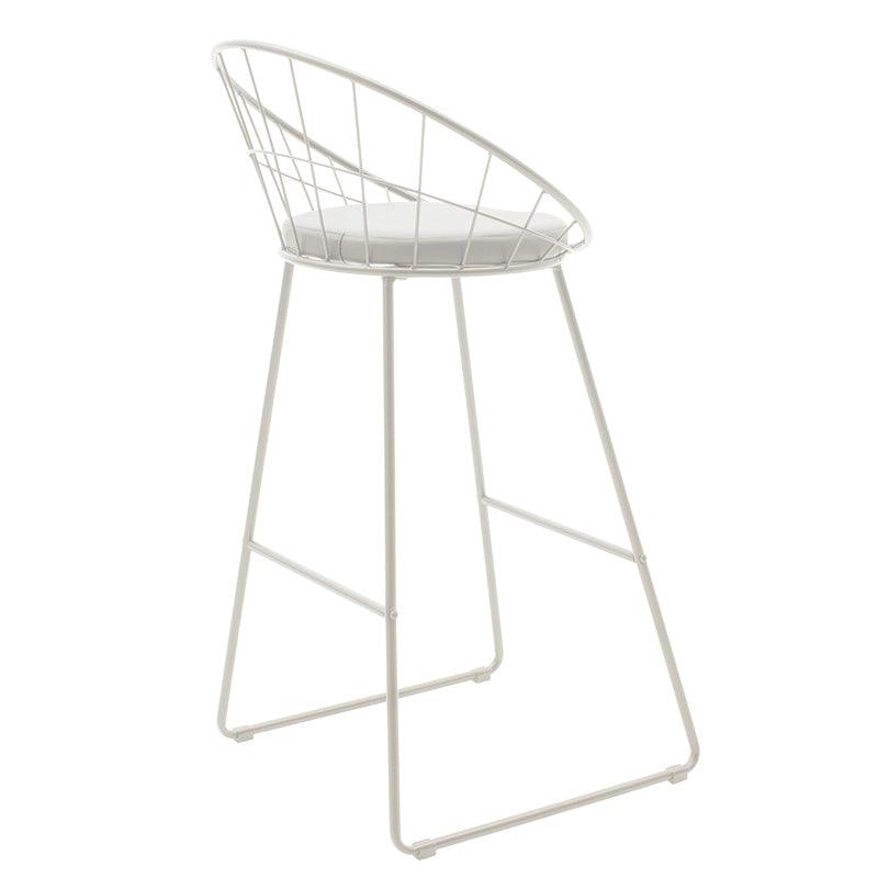 Scaun de bar Seth, Negru - Alb, 52x52x99 cm - Alb