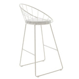 Scaun de bar Seth, Negru - Alb, 52x52x99 cm - Alb