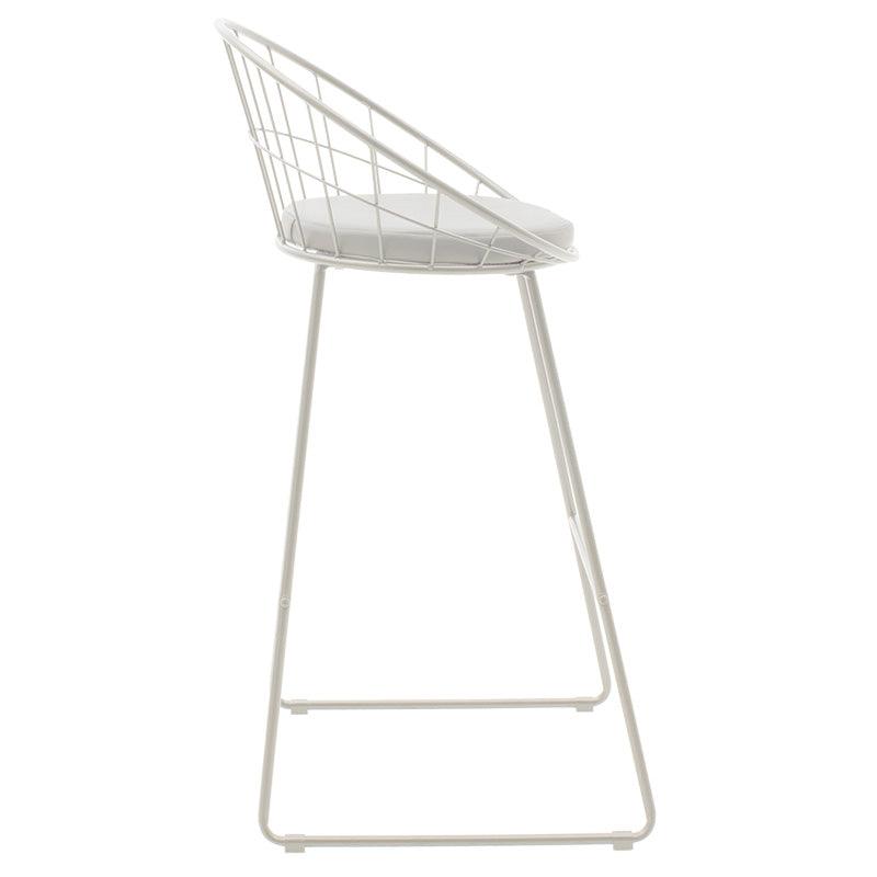 Scaun de bar Seth, Negru - Alb, 52x52x99 cm - Alb