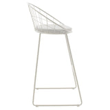 Scaun de bar Seth, Negru - Alb, 52x52x99 cm - Alb