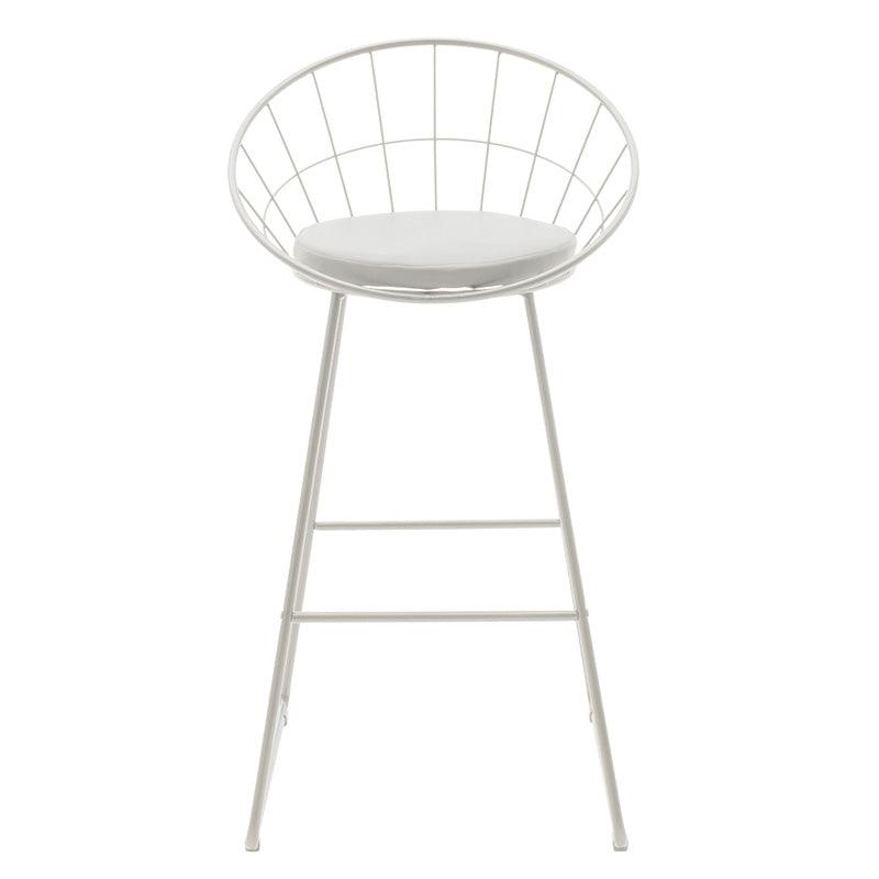Scaun de bar Seth, Negru - Alb, 52x52x99 cm - Alb
