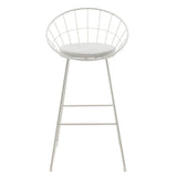 Scaun de bar Seth, Negru - Alb, 52x52x99 cm - Alb