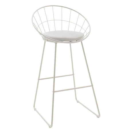 Scaun de bar Seth, Negru - Alb, 52x52x99 cm