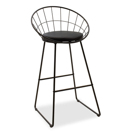 Scaun de bar Seth, Negru - Alb, 52x52x99 cm
