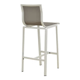 Scaun de bar Melina, aluminiu si textil, 57x52x106 cm - Alb