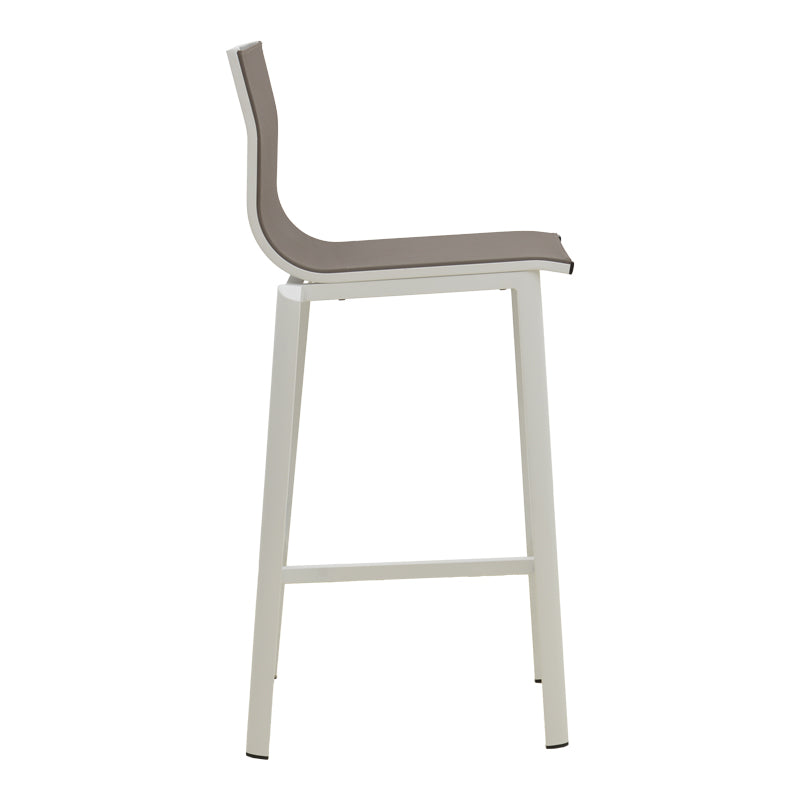 Scaun de bar Melina, aluminiu si textil, 57x52x106 cm - Alb