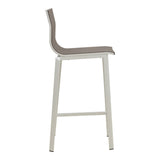 Scaun de bar Melina, aluminiu si textil, 57x52x106 cm - Alb