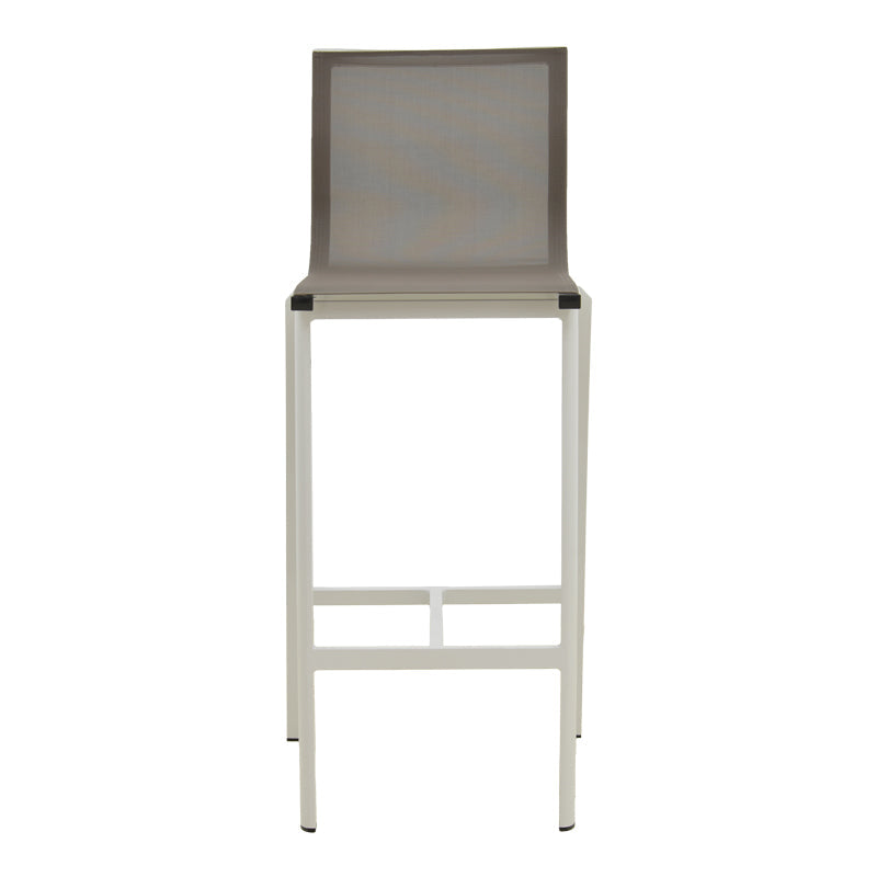 Scaun de bar Melina, aluminiu si textil, 57x52x106 cm - Alb