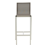 Scaun de bar Melina, aluminiu si textil, 57x52x106 cm - Alb
