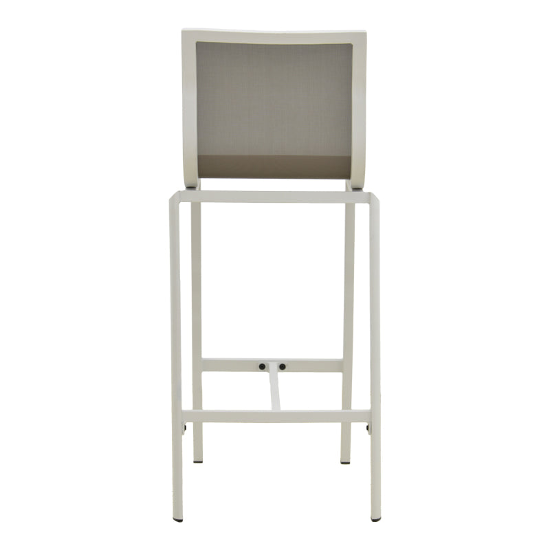 Scaun de bar Melina, aluminiu si textil, 57x52x106 cm - Alb