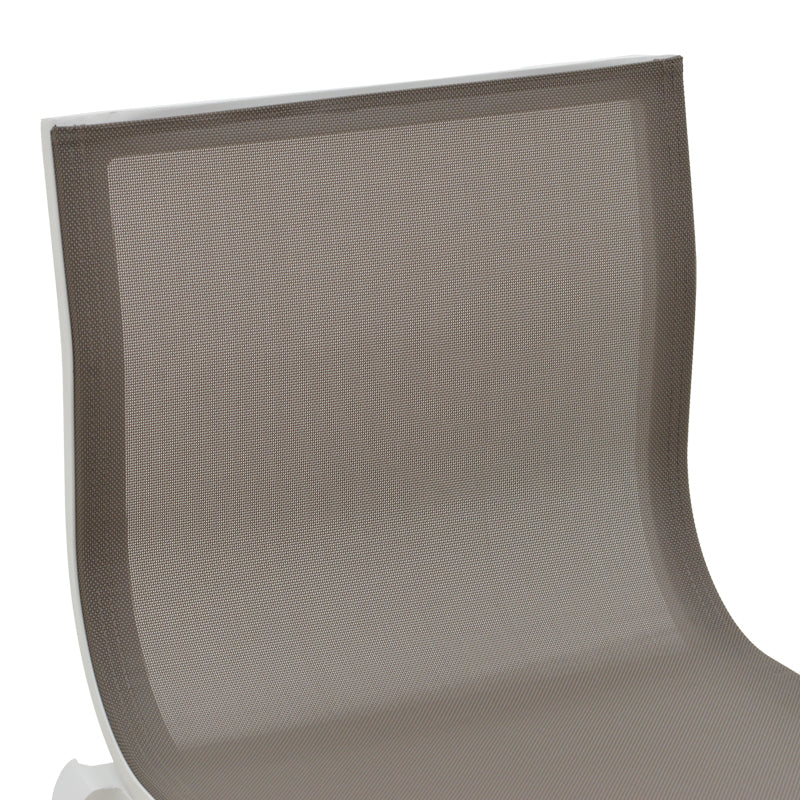 Scaun de bar Melina, aluminiu si textil, 57x52x106 cm - Alb