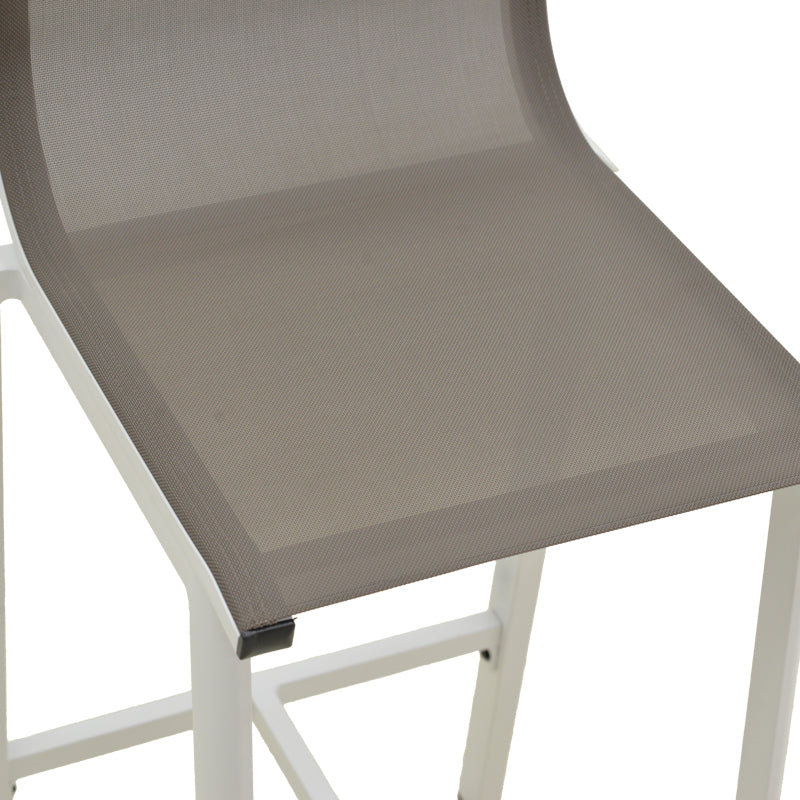 Scaun de bar Melina, aluminiu si textil, 57x52x106 cm - Alb