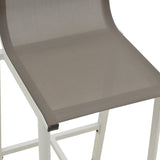 Scaun de bar Melina, aluminiu si textil, 57x52x106 cm - Alb