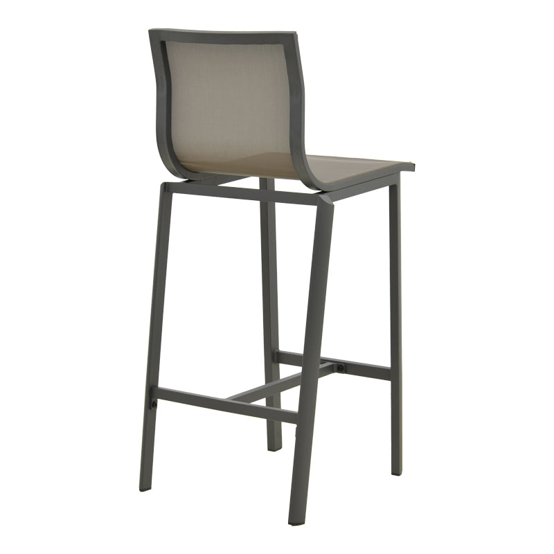 Scaun de bar Melina, aluminiu si textil, 57x52x106 cm - Antracit