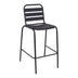 Scaun de bar Sussie metal negru cu lamele din aluminiu, 58x58x111 cm
