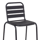 Scaun de bar Sussie metal negru cu lamele din aluminiu, 58x58x111 cm
