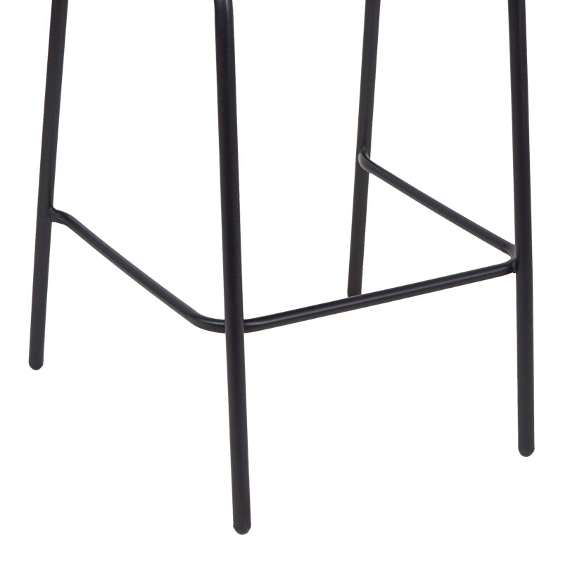 Scaun de bar Sussie metal negru cu lamele din aluminiu, 58x58x111 cm