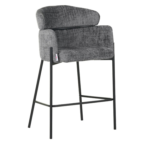 Scaun de bar Tolerse, stofa si metal, 55x60x97 cm