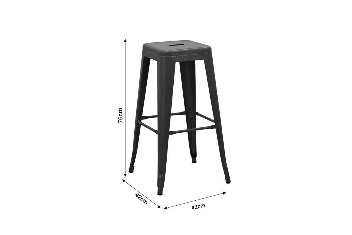 Scaun de bar Utopia metal 42x42x76cm - Gri
