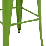 Scaun de bar Utopia, metalic, Verde, 42x42x76 cm