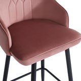 Scaun de bar Velva catifeaa marului putred, Roz, 49x63x102 cm