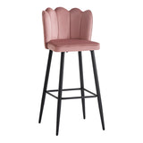 Scaun de bar Velvi catifeaa marului putred, Roz, 43x62x95 cm