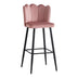 Scaun de bar Velvi catifeaa marului putred, Roz, 43x62x95 cm