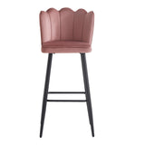 Scaun de bar Velvi catifeaa marului putred, Roz, 43x62x95 cm