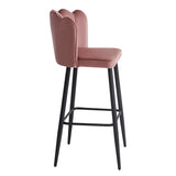 Scaun de bar Velvi catifeaa marului putred, Roz, 43x62x95 cm