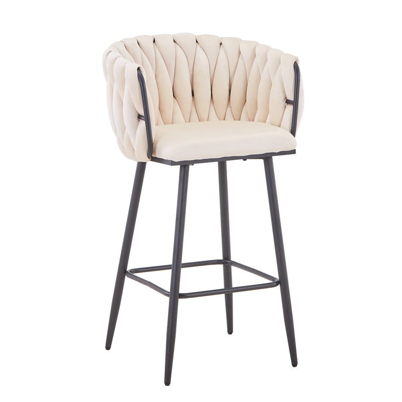 Scaun de bar Vivian, catifea si metal, 57x50x100 cm - Scaun de bar Vivian, catifea si metal, 57x50x100 cm