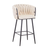 Scaun de bar Vivian, catifea si metal, 57x50x100 cm - Scaun de bar Vivian, catifea si metal, 57x50x100 cm